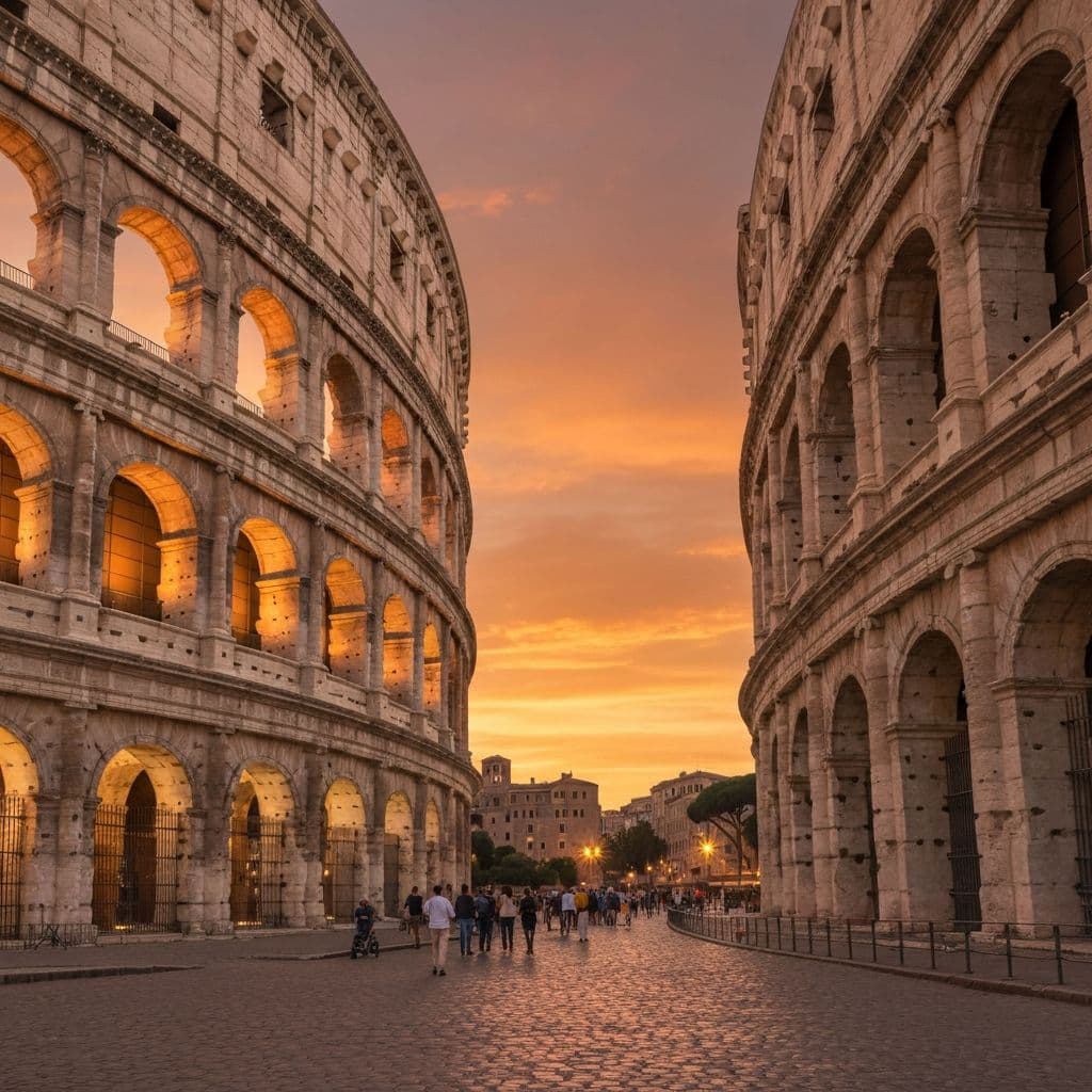 The Colosseum at golden hour